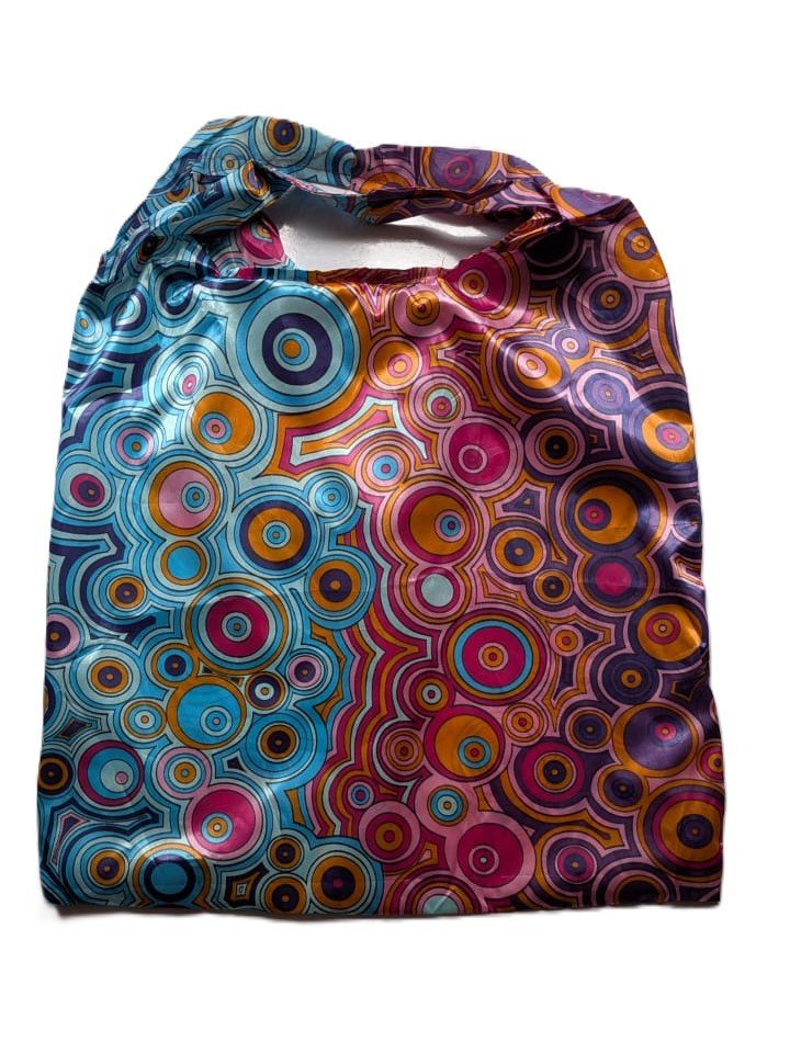 Vibrant Multicolour Circle Pattern Shopping Bag for Everyday Use